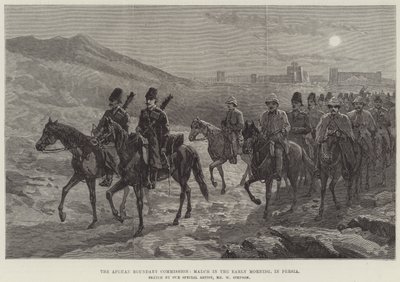 The Afghan Boundary Commission, March in the Early Morning, in Persia by William Crimea Simpson